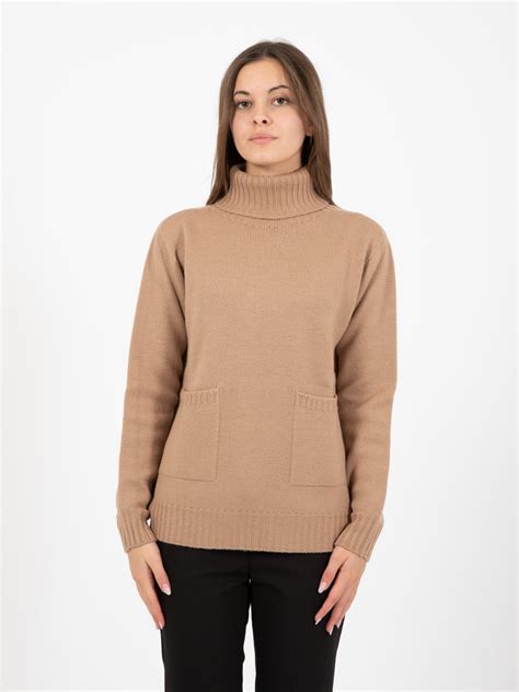 Maglione in lana ultrafine in cammello 